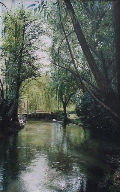 River Epte by C. Monet - Gilles Esnault - 1987 - 119x113cm - Oil on canvas