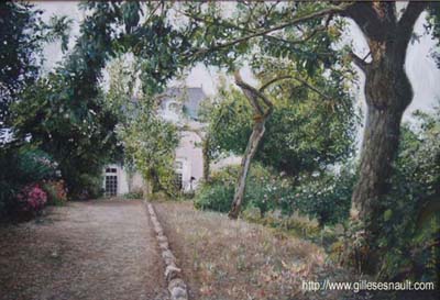 The house in Soulaines - Oil on pannel - 60x40cm - Gilles Esnault 2002