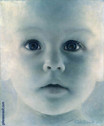 Blue baby - Gilles Paul Esnault - 1986 - oil on canvas - 57x48cm