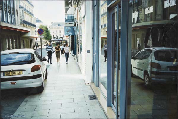 Blue street - Gilles Paul Esnault - 2002 - Oil on pannel - 60x40cm